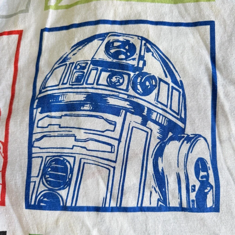 Y2K Star Wars Bedding Sheet Set Kids Twin White Multicolor Character Grid